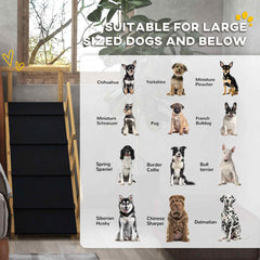 Adjustable Dog Stairs Foldable Dog Steps with Non-slip Mat for Small to Large Dogs for High Bed Sofa Couch