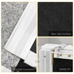8ft Wheelchair Ramp, 600lbs Capacity Non-Slip Aluminum Folding Handicap Ramp with Reinforced Welded Hinges, for Home Steps, Cars, Scooters and Stairs