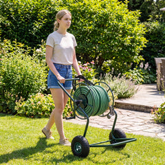 Heavy Duty Garden Hose Reel Cart Holds up to 300 FT of 5/8 inches Hose-Green