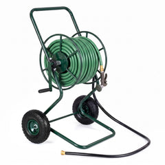 Heavy Duty Garden Hose Reel Cart Holds up to 300 FT of 5/8 inches Hose-Green