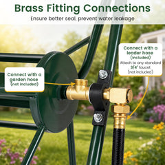 Heavy Duty Garden Hose Reel Cart Holds up to 300 FT of 5/8 inches Hose-Green