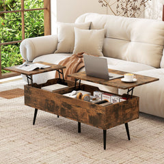 47 Inch Lift Top Coffee Table with 2 Hidden Compartments-Coffee