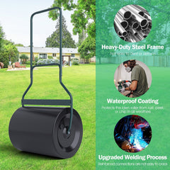 Lawn Roller with U-Shaped Handle for Garden Backyard