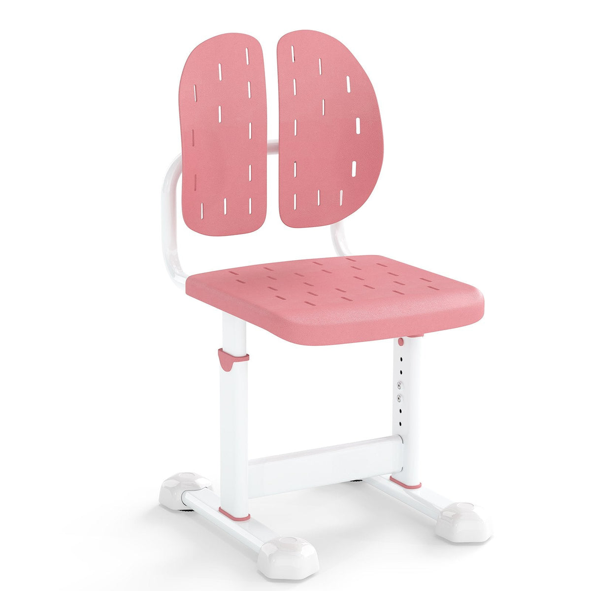 Height-adjustable Kid's Study Chair with Double Back Support and Breathable Seat for 3+ Years Old-Pink