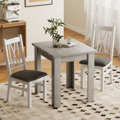55" Extendable Dining Table for 4-6, Kitchen Table with Steel Slides and Felt Pads for Small Spaces, Black