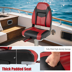 High Back Folding Boat Seats with Sponge Cushions and Flexible Hinges
