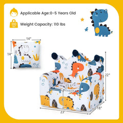 High-density Padding Kids Sofa with Armrest and Extra Pilow-Blue