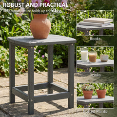 Outdoor Side Table, Adirondack Patio End Table for Garden, Pool, Backyard, Lawn, Beach, Indoor and Outdoor, Grey