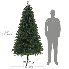 6ft Artificial Christmas Trees with Auto Open and Steel Base, Green