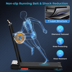 Home Fitness & Relaxation Set – 3 in 1 Folding Treadmill and Modern Accent Chair