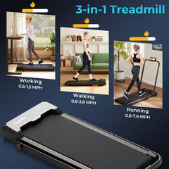 Home Fitness & Relaxation Set – 3 in 1 Folding Treadmill and Modern Accent Chair