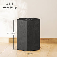Hexagonal Side Table, Small End Table with 4 Adjustable Feet for Indoor, Outdoor, Black