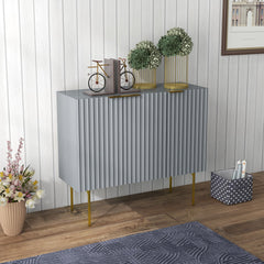 Modern Storage Cabinet Sideboard Buffet Cabinet with Gold Legs for Living Room Dining Room Hallway Black