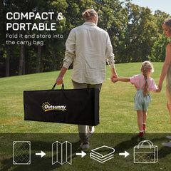 Reversible Outdoor Rug with Carry Bag, 9' x 12' Waterproof Rug, Portable RV Camping Carpet for Backyard