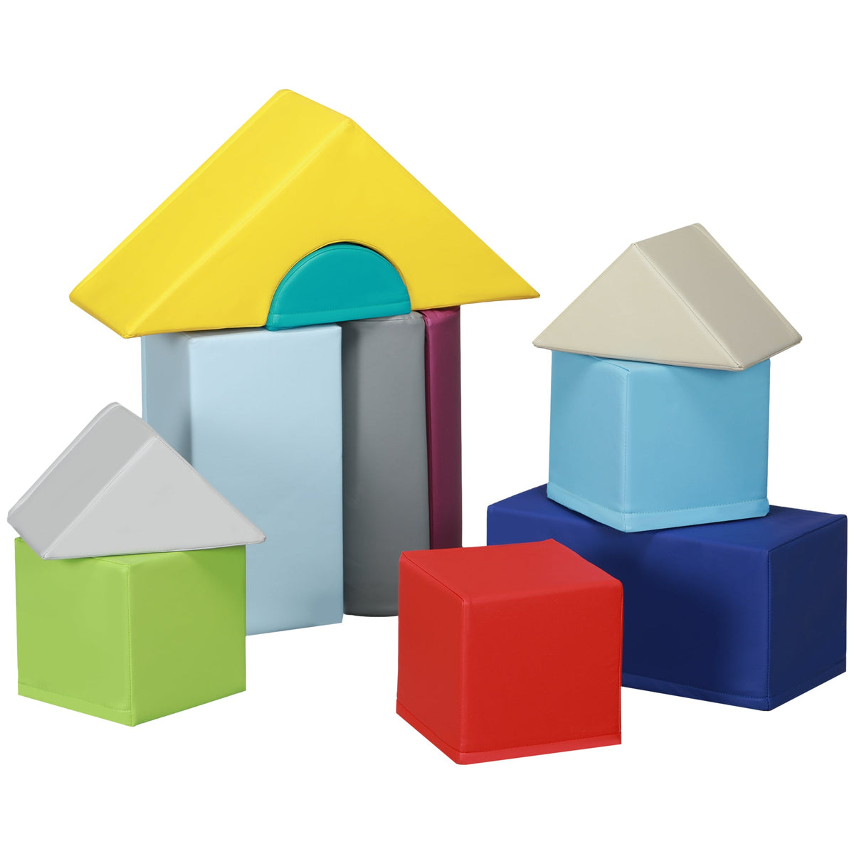 11 Piece Soft Play Blocks Kids Climb and Crawl Gym Toy Foam Building Light Colour