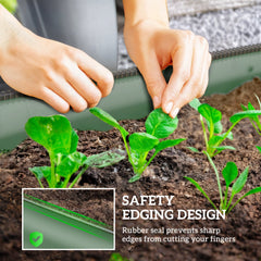 4.9 x 2 x 1ft Galvanized Raised Garden Bed Kit, Metal Planter Box with Safety Edging, Black