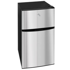 3.2 Cu Ft Compact Refrigerator, Mini Fridge with Freezer, Adjustable Shelves and Reversible Doors for Bedroom, Black