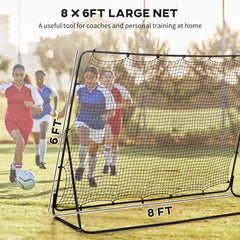 8' x 6' Soccer Rebounder Net with 5 Adjustable Angles for Backyard Park Training Practice