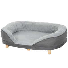Pet Sofa Bed for Large Dogs with Removable Cushion, Washable Cover, Anti-slip Foot Pads, Grey
