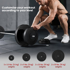 154 lbs Barbell Weight Set, Adjustable Weights for Home Gym with 67" Barbell Bar, Strength Training Equipment