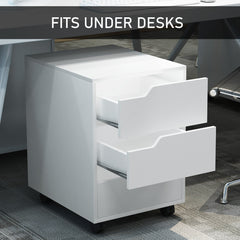 3 Drawer File Cabinet, Mobile Vertical Filing Cabinet with Wheels, Printer Stand with Storage for Home Office, Oak