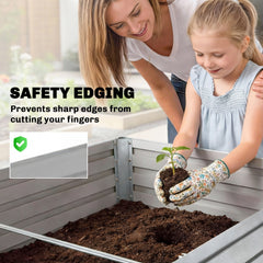 5' x 3' x 2' Raised Garden Bed, Galvanized Planter Box for Growing Flowers, Herbs and Vegetables, Black