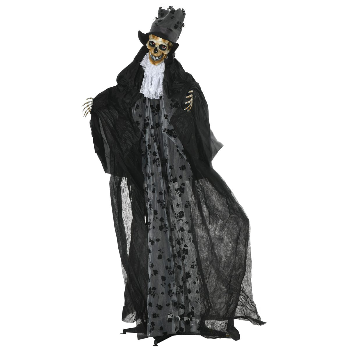 6FT Life Size Halloween Animatronics, Animated Grim Reaper Groom with Sound Motion Activated & Light Up Eyes