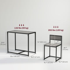 Dining Table Set, Industrial Dining Set for 2, Kitchen Table and Chairs for Small Space, Dining Room Table with Chairs