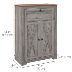 Storage Cabinet Farmhouse Sideboard Storage Cabinet with Doors and Drawer for Kitchen, Living Room, Grey Wash