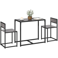Dining Table Set, Industrial Dining Set for 2, Kitchen Table and Chairs for Small Space, Dining Room Table with Chairs