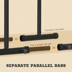 Adjustable Dip Station, Push Up Bars with 6 Width and 2 Height Levels for Home Gym Fitness Workout