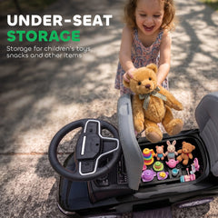 Land Rover Discovery Licensed 2-in-1 Ride On Push Car with Removable Parent Handle, Under-Seat Storage, Black