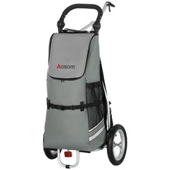 Bike Trailer, Bicycle Cargo Trailer with 12" Wheels, Reflective Strips, Outdoor Wagon Carrier with Aluminum Frame