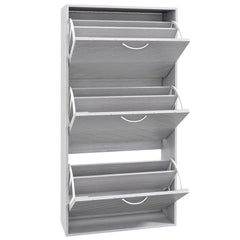 Shoe Storage Cabinet with 3 Flip Drawers, Narrow and Slim, 12 Pair of Shoes Organizer for Hallway, Entryway