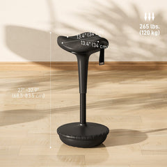 Swivel Standing Desk Chair, Adjustable Active Ergonomic Standing Stool, Backless Wobble Stool Chair, Black