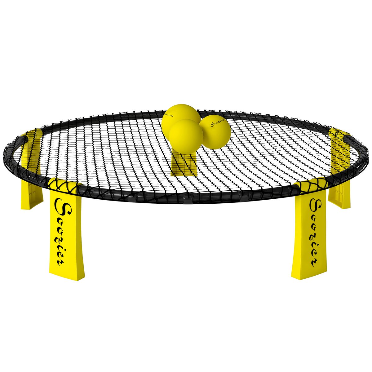 Spike Game Set, Mini Beach Games Set w/ Roundnet, 3 Balls, Pump, Carrying Bag, Portable Outdoor Games for Families
