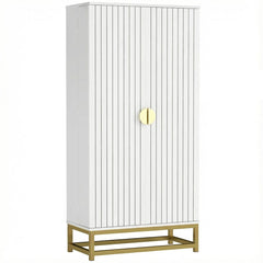 47" Kitchen Pantry Cabinet, Freestanding Kitchen Storage Cabinet with 12 Door Shelves and Adjustable Shelves, White