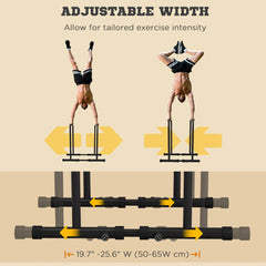 Adjustable Dip Station, Push Up Bars with 6 Width and 2 Height Levels for Home Gym Fitness Workout