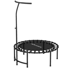 40" Foldable Rebounder Trampoline ,Mini Trampoline Indoor with Adjustable Handle, Quiet and Safe Bungee Rebounder,Black