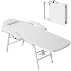 Portable Massage Table, Foldable Massage Bed, White