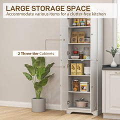 72" Tall Pantry Cabinet, Kitchen Pantry Cabinet with Adjustable Shelves, Storage Cabinet with 4 Doors, White