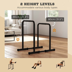 Adjustable Dip Station, Push Up Bars with 6 Width and 2 Height Levels for Home Gym Fitness Workout
