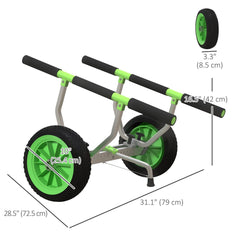 Kayak Cart Dolly Kayak Cart with Adjustable Width Green