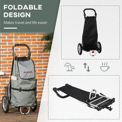 Bike Trailer, Bicycle Cargo Trailer with 12" Wheels, Reflective Strips, Outdoor Wagon Carrier with Aluminum Frame