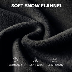 Office Chair with Foot Rest, Ergonomic Reclining Computer Gaming Chair w/ Snow Flannel Fabric, Thick Cushion, Black