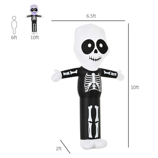 10ft Halloween Inflatable Skeleton Ghost Decoration, LED Lighted for Home Indoor Outdoor Garden Lawn Decoration Party Prop