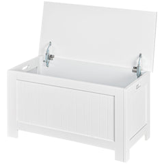 Large Storage Box Storage Trunk Cabinet Container with Lid and 2 Safety Hinges, White