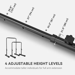 Push Up Bars, Adjustable Dip Station Parallel Bars with 4 Height Levels for Home Gym Fitness Workout