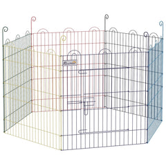 Metal Pet Playpen Portable Hexagon Dog Exercise Fence Multi-colored