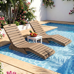 In Pool Lounge Chair in Brown HDPE, 46.5 lb Anti Float Weight, 450 lb Capacity